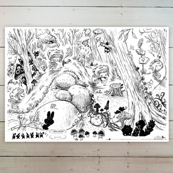 MAXI-POSTER à Colorier - Balade en Forêt